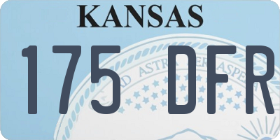 KS license plate 175DFR