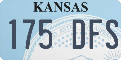 KS license plate 175DFS
