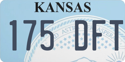 KS license plate 175DFT