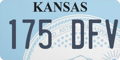 KS license plate 175DFV