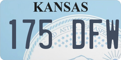 KS license plate 175DFW