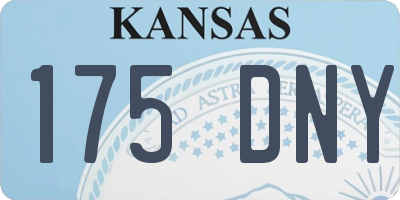 KS license plate 175DNY