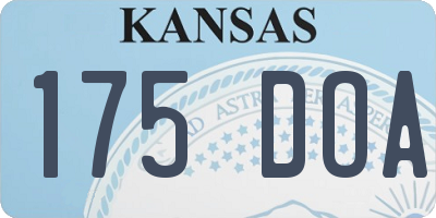 KS license plate 175DOA