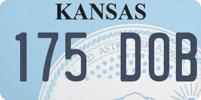 KS license plate 175DOB