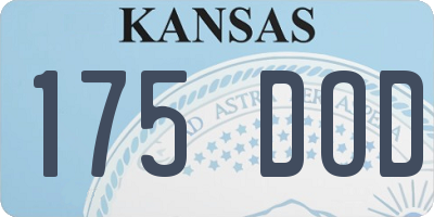 KS license plate 175DOD