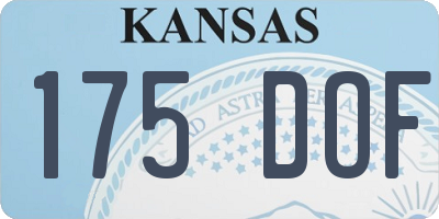 KS license plate 175DOF