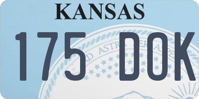 KS license plate 175DOK