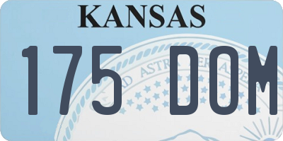 KS license plate 175DOM