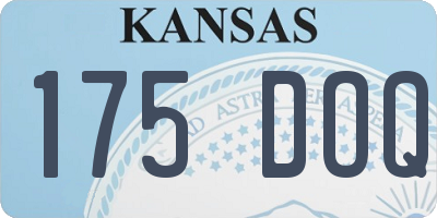 KS license plate 175DOQ