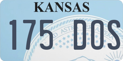 KS license plate 175DOS