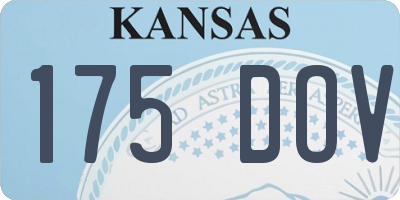 KS license plate 175DOV
