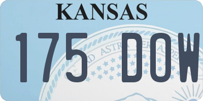 KS license plate 175DOW