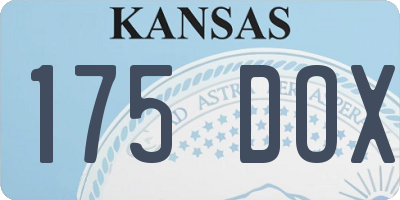 KS license plate 175DOX
