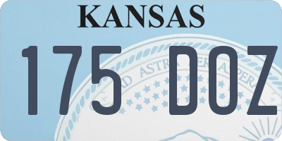 KS license plate 175DOZ