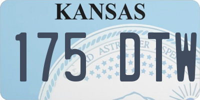 KS license plate 175DTW