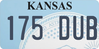 KS license plate 175DUB