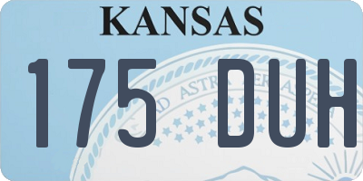 KS license plate 175DUH