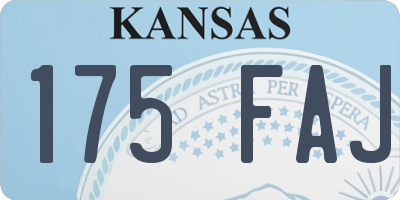 KS license plate 175FAJ