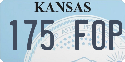 KS license plate 175FOP