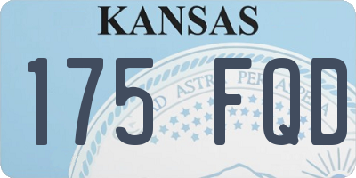 KS license plate 175FQD