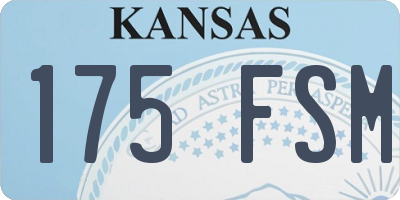 KS license plate 175FSM