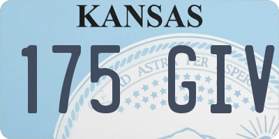 KS license plate 175GIV