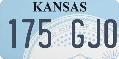 KS license plate 175GJO