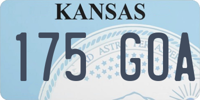 KS license plate 175GOA