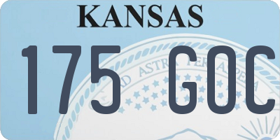 KS license plate 175GOC