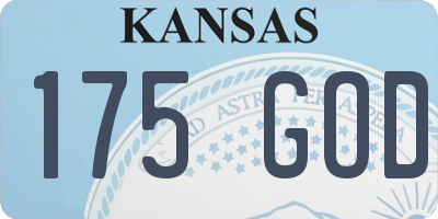 KS license plate 175GOD