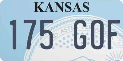 KS license plate 175GOF