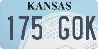 KS license plate 175GOK