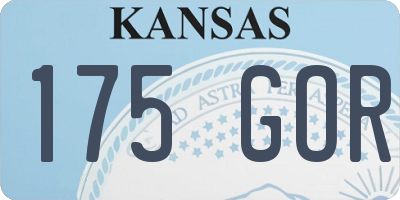 KS license plate 175GOR