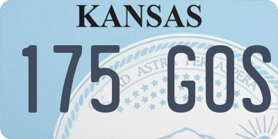KS license plate 175GOS