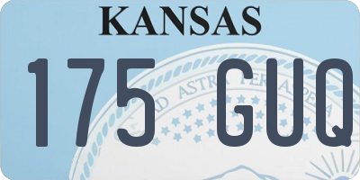 KS license plate 175GUQ