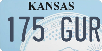 KS license plate 175GUR