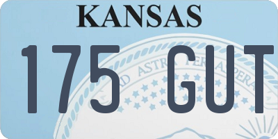 KS license plate 175GUT
