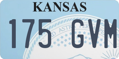 KS license plate 175GVM