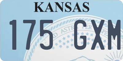KS license plate 175GXM