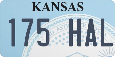 KS license plate 175HAL