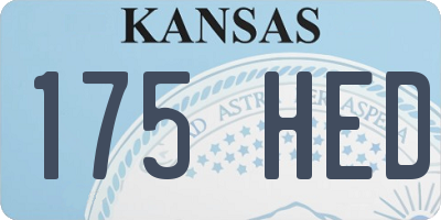 KS license plate 175HED