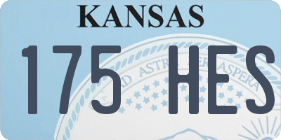 KS license plate 175HES