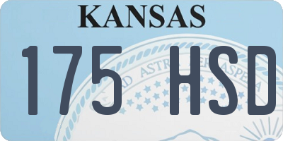 KS license plate 175HSD