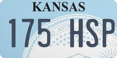 KS license plate 175HSP