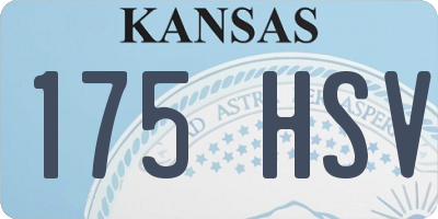 KS license plate 175HSV