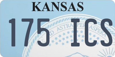 KS license plate 175ICS