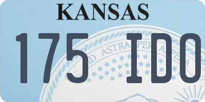 KS license plate 175IDO