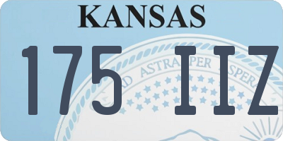 KS license plate 175IIZ