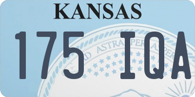 KS license plate 175IQA