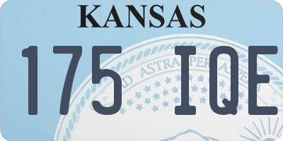 KS license plate 175IQE